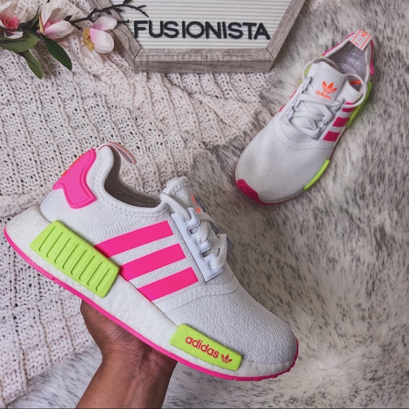 ‼️sold‼️NWT🍭 Adidas NMD R1 Hot Pink/Yellow 6W - Picture 3 of 10